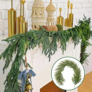 Clearance Bulk 6FT Real Touch Norfolk Pine Garland Lifelike Artificial Greenery for Christmas Wholesale