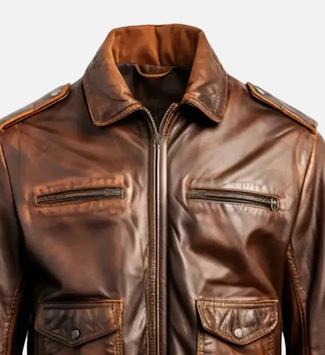 Men's 90'S Vintage Bomber Leather Jacket