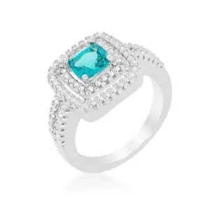 Micro-Pave Aqua Vintage Ring