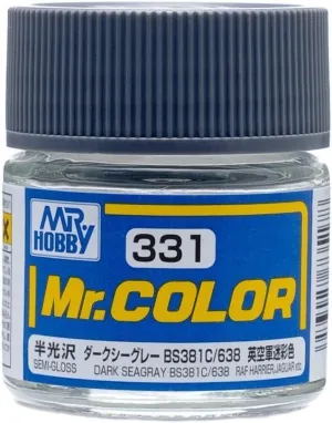 Mr. Hobby C331 Mr. Color Semi Gloss Dark Seagray BS381C/638 Lacquer Paint 10ml