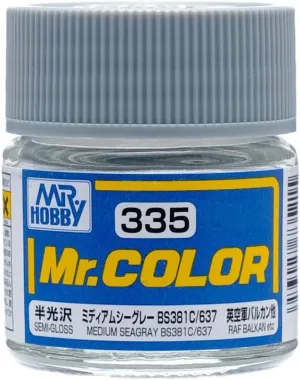 Mr. Hobby C335 Mr. Color Semi Gloss Medium Seagray BS381C/637 Lacquer Paint 10ml