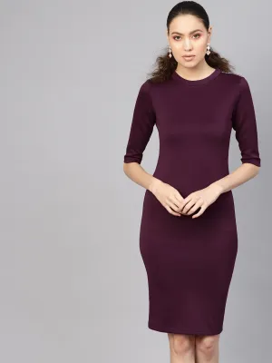 Purple Metal Trim Bodycon Dress