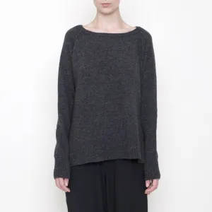 Szeki Charcoal Classic Exposed Seams Sweater