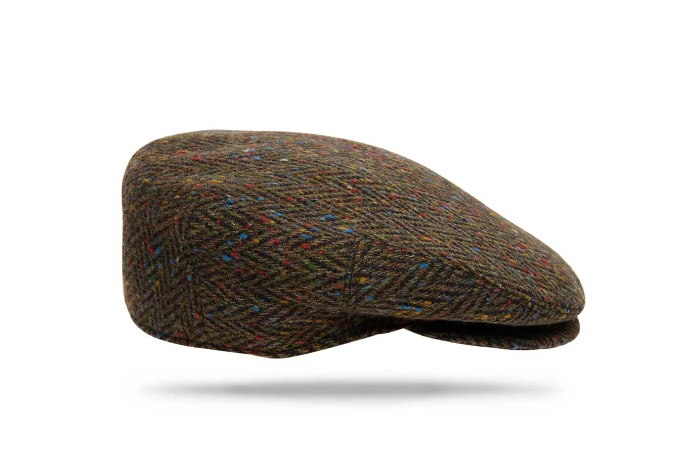 Virgil Wool Ivy Cap Brown Speckle Herringbone