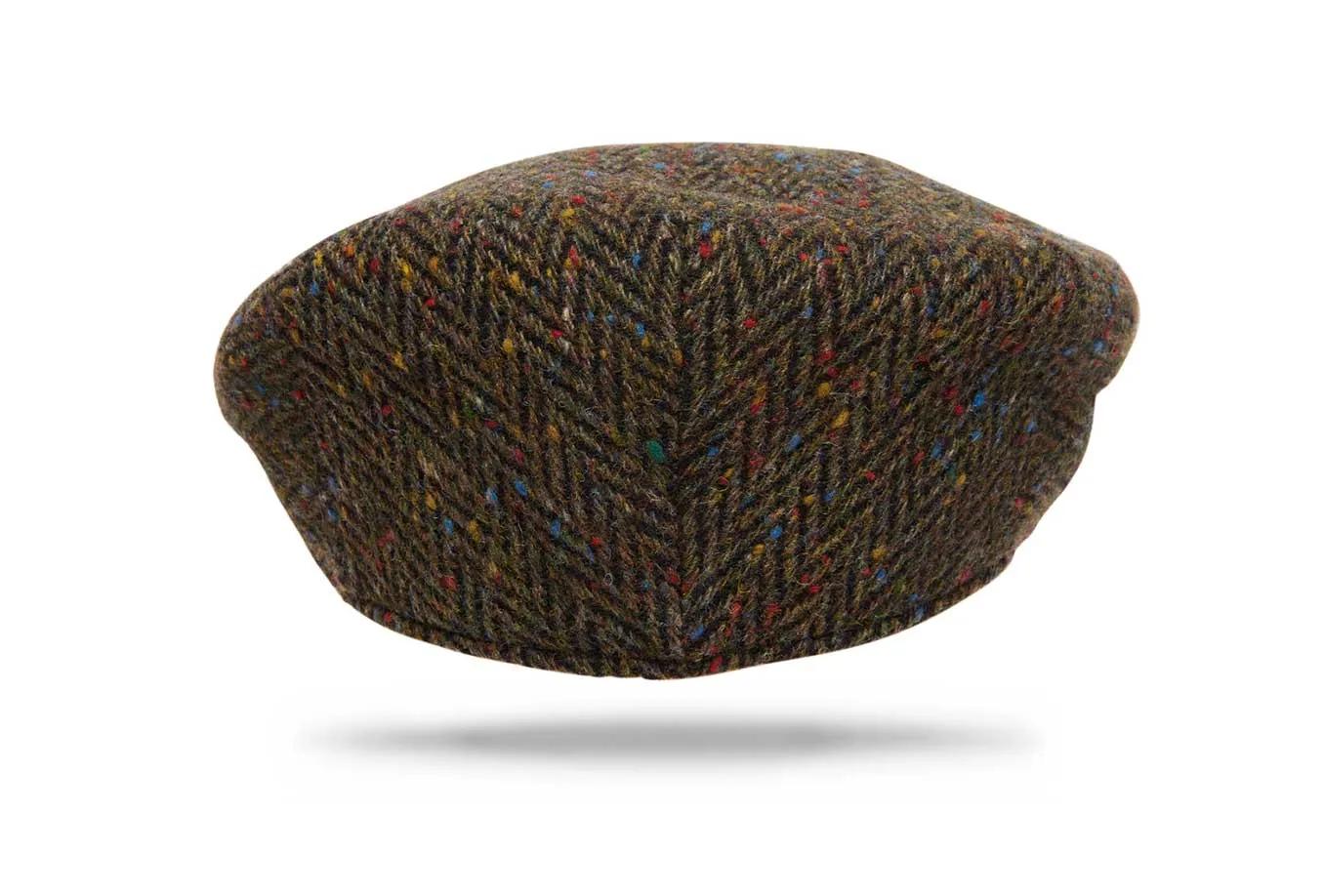 Virgil Wool Ivy Cap Brown Speckle Herringbone