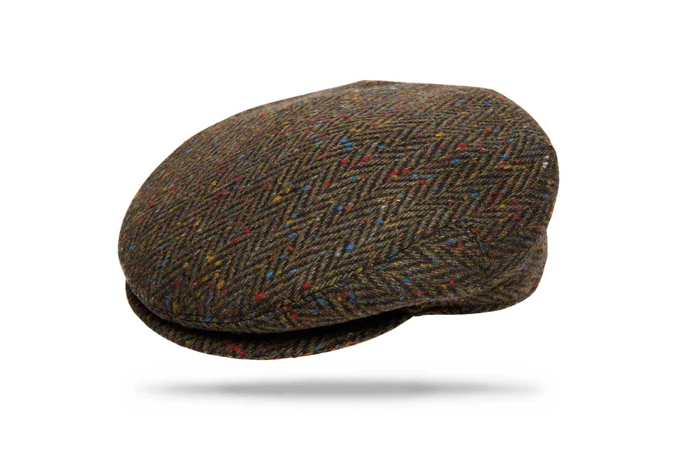 Virgil Wool Ivy Cap Brown Speckle Herringbone